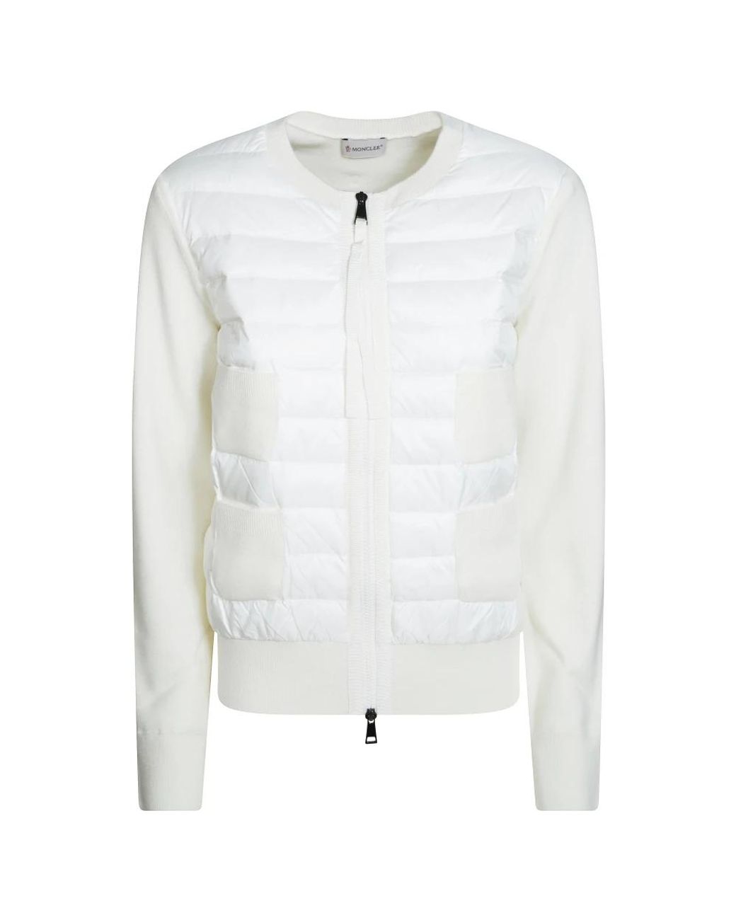 Moncler Gebreide Donsgevulde Trui in het White