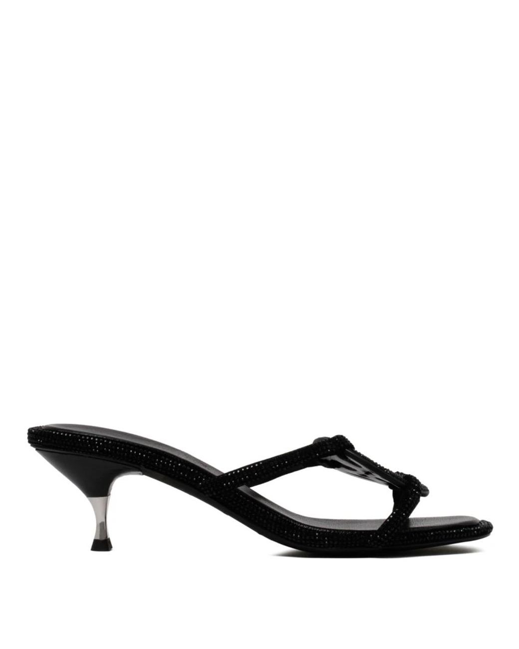 Tory Burch Black Heeled Mules