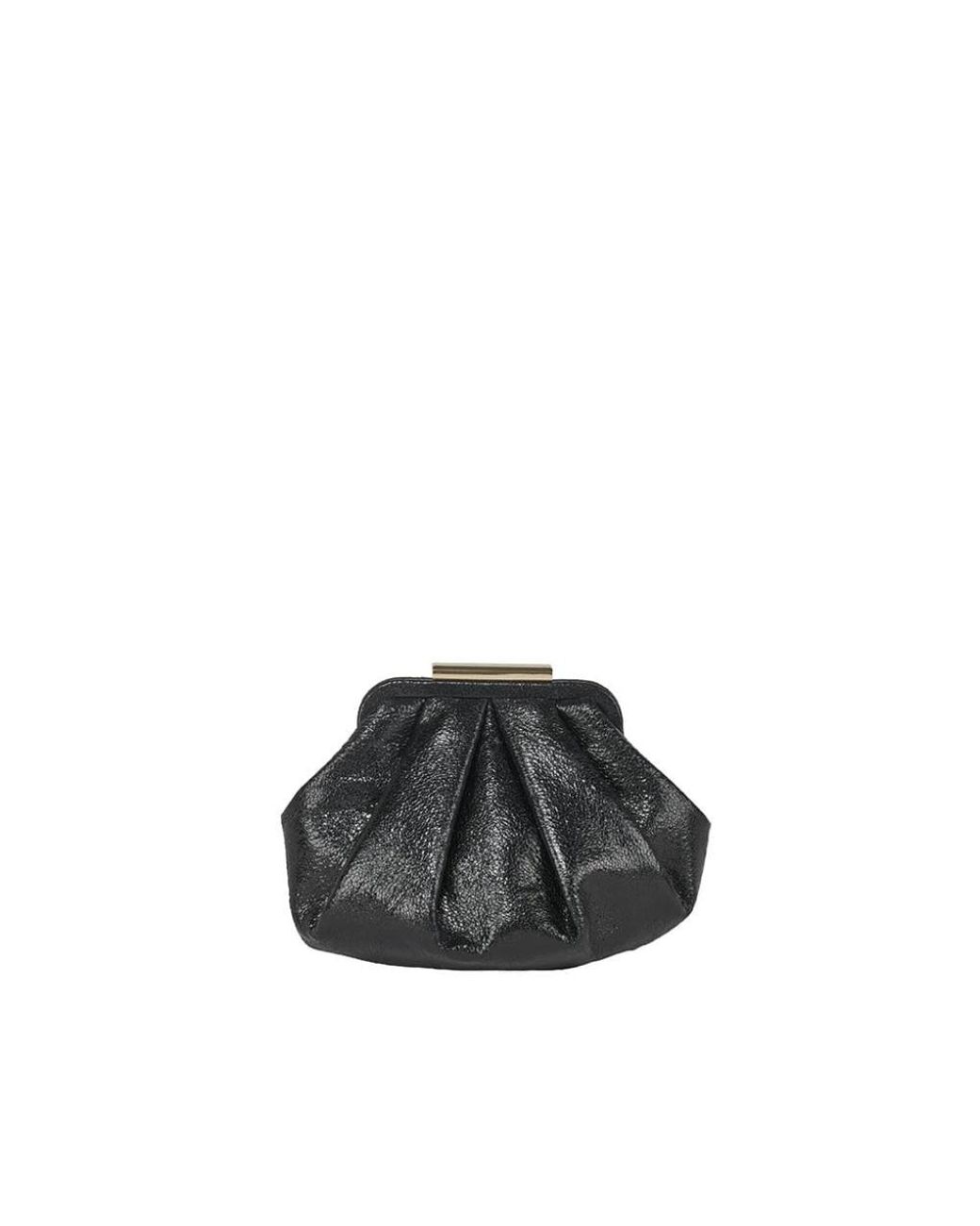 Anna Cecere Black Clutch Mit Schnappverschluss