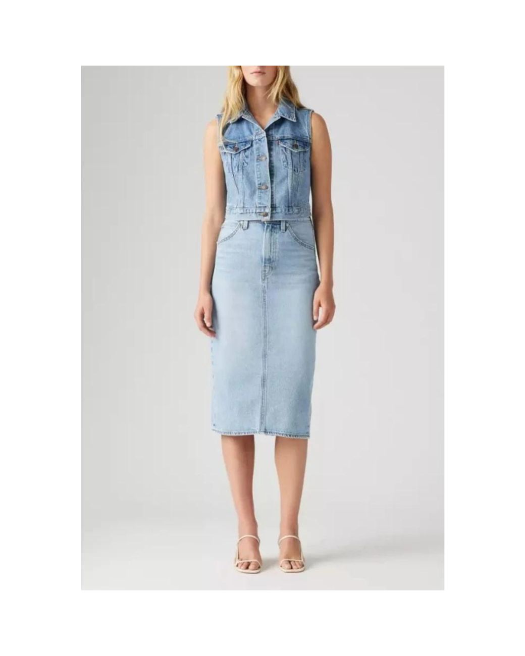 Denim Skirts Levi's de color Blue