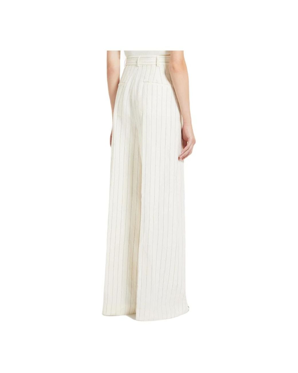 Max Mara White Wide Trousers