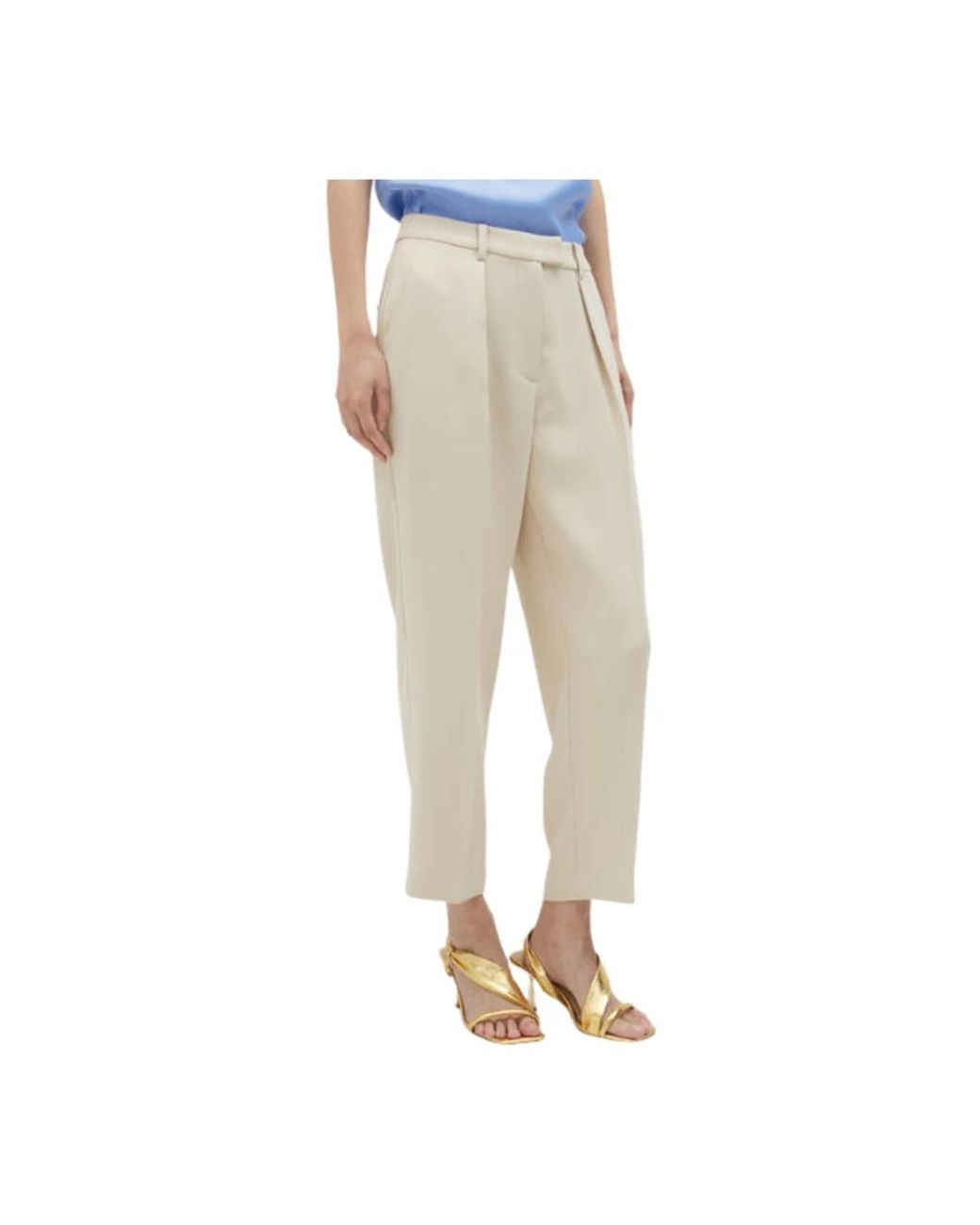 Lola Casademunt Natural Cropped Trousers
