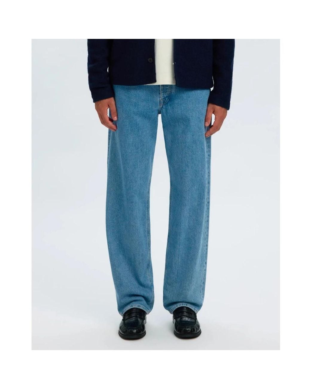 SELECTED Blue Loose Fit Jeans for men
