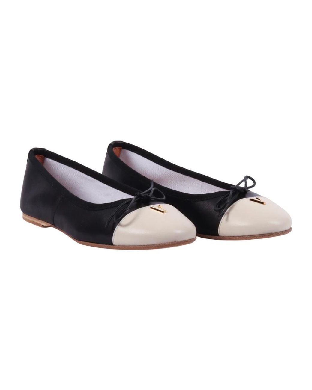 Via Roma 15 Black Ballerina Shoes