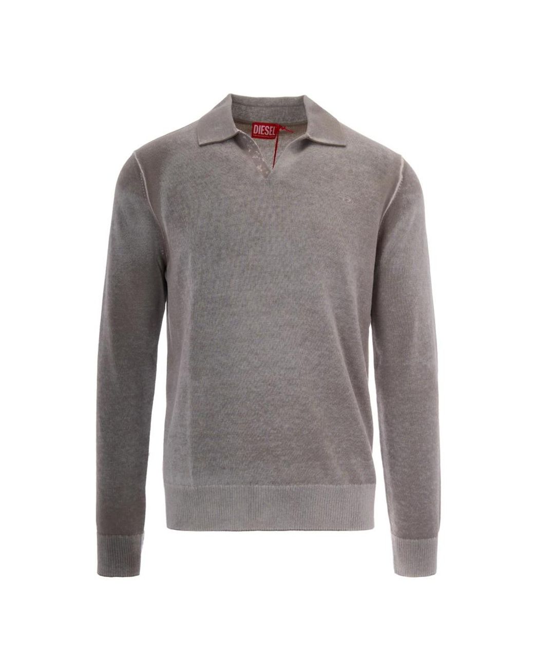 DIESEL Gray V-Neck Knitwear for men