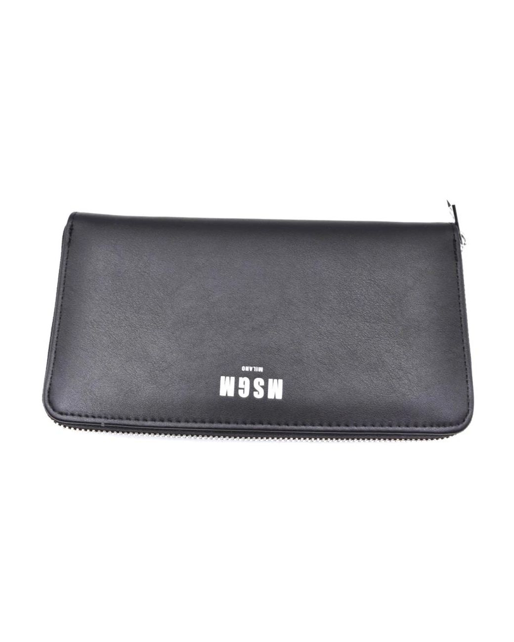 MSGM Gray Schwarze Polyurethan Geldbörsen