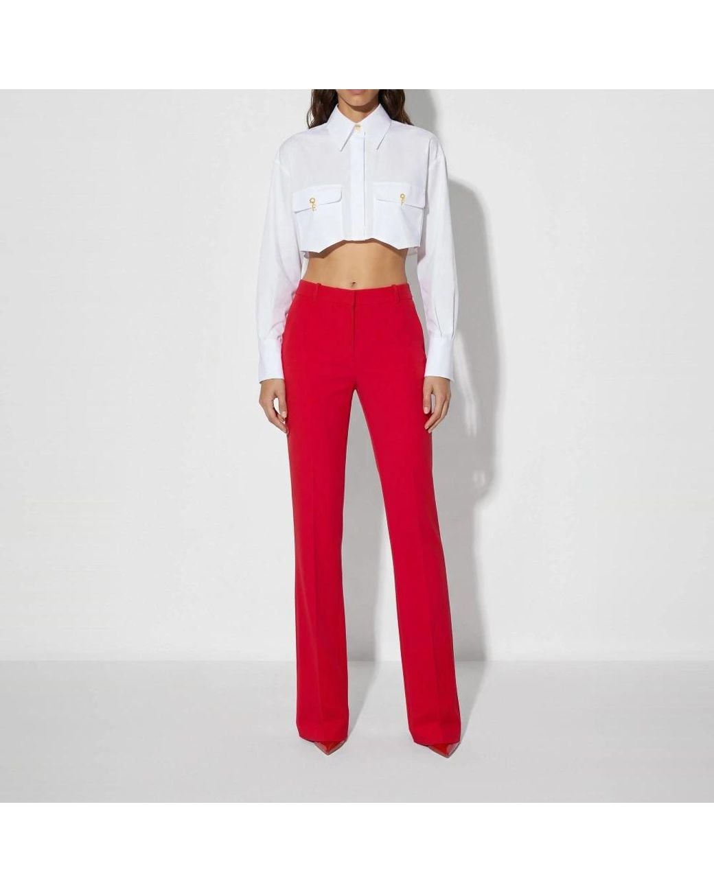 Elisabetta Franchi Red Wide Trousers