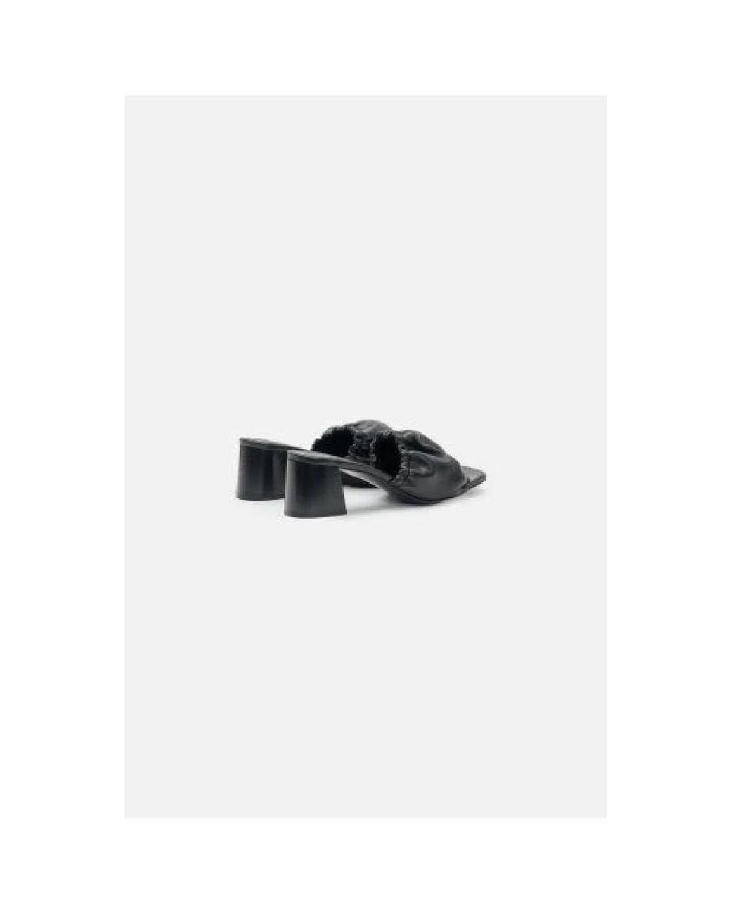 Closed Blue Heeled Mules