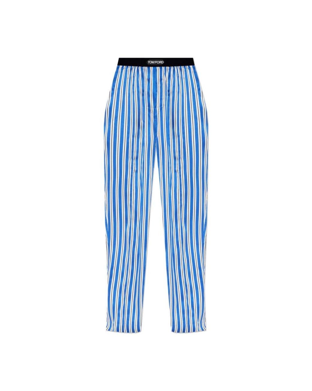 Tom Ford Geprinte Stretch Satijnen Pyjamabroek in het Blue voor heren