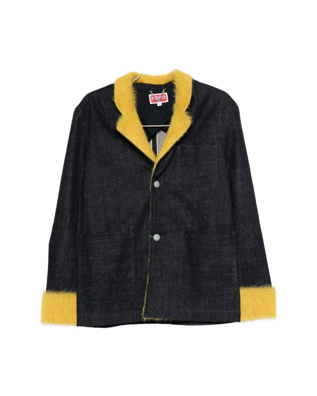 KENZO Denim Sweater Met Knoopsluiting in het Black voor heren