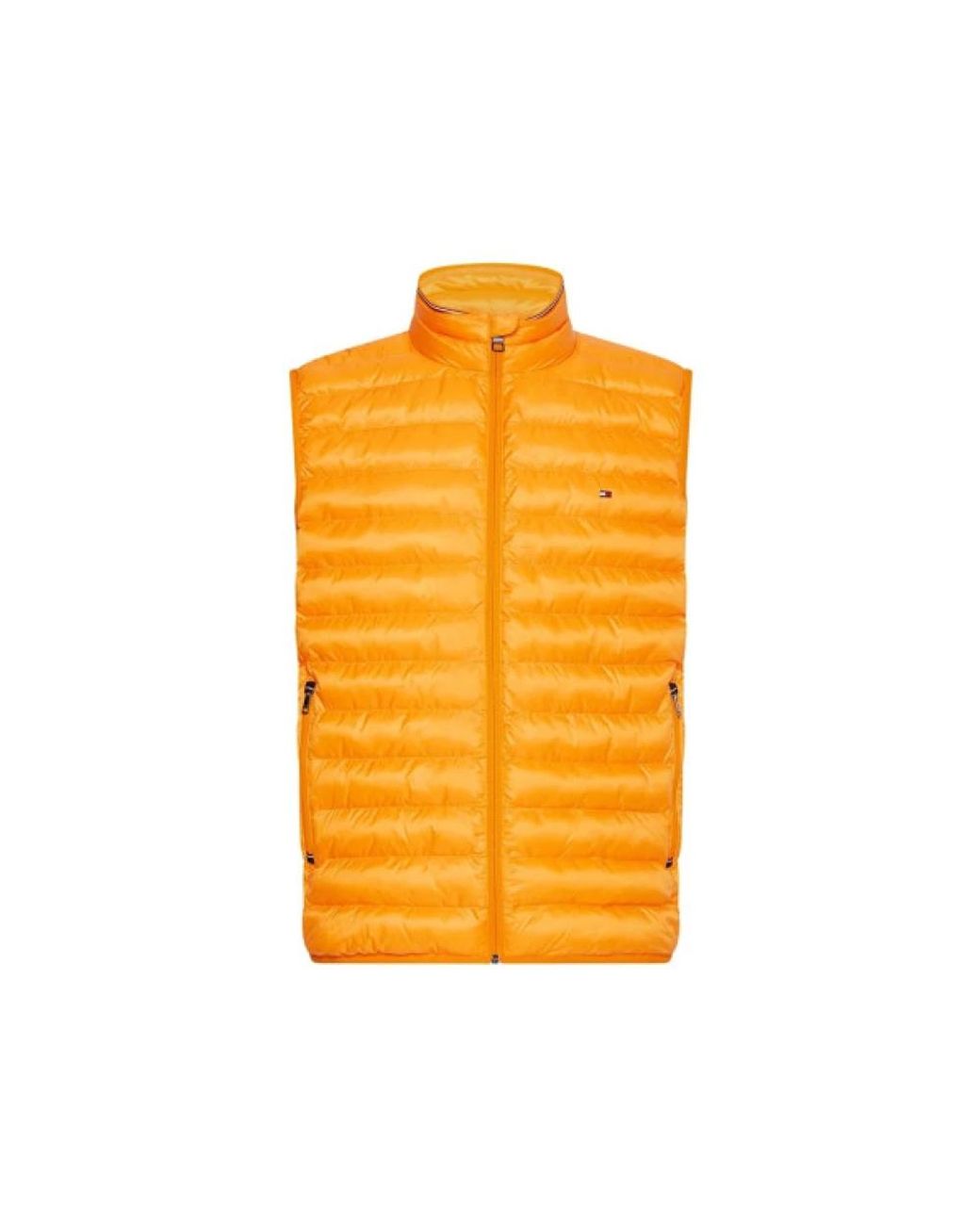 Tommy Hilfiger Jassen ,Oranje ,Polyester Packable Mouwloze Puffer Jas in het Orange voor heren