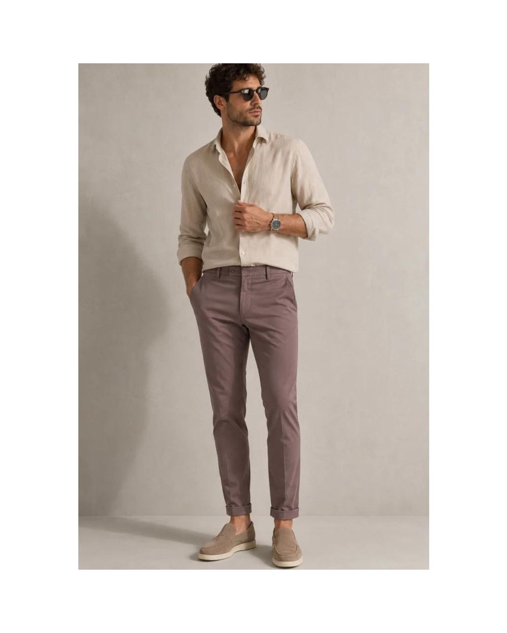 BRIGLIA Gray Chinos for men