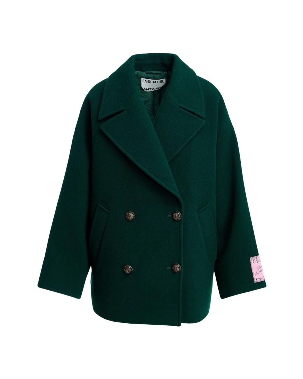 Essentiel Antwerp Green Double-Breasted Coats