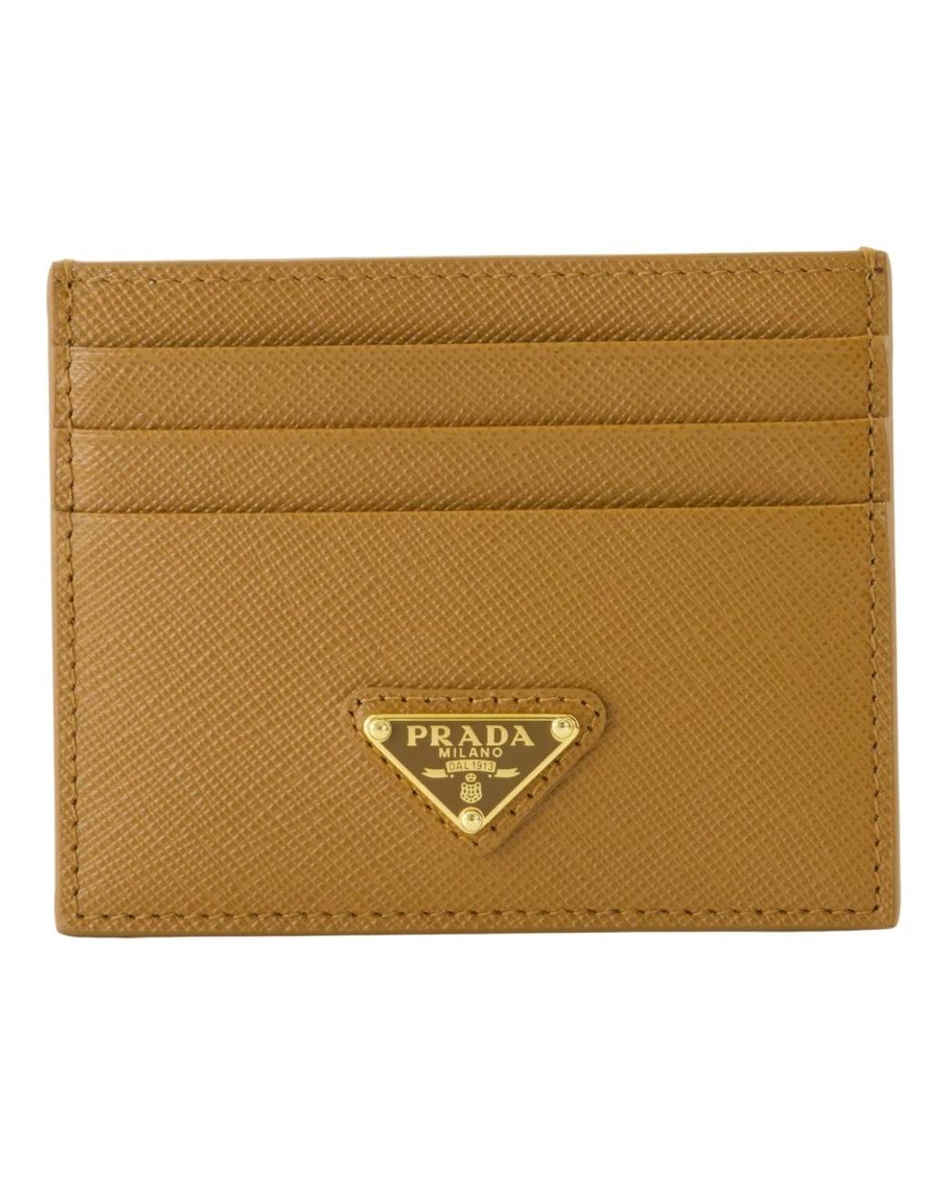 Prada Metallic Saffiano Leder Kartenhalter