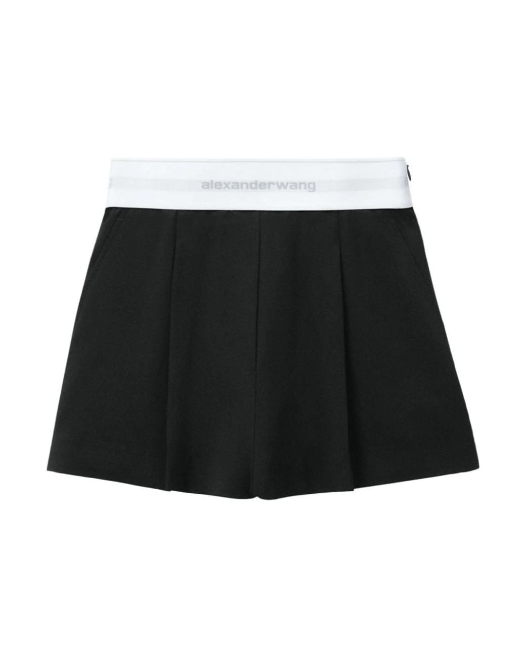 Alexander Wang Rokken ,Zwart ,Wol Zwarte Wolmix High-Rise Shorts in het Black