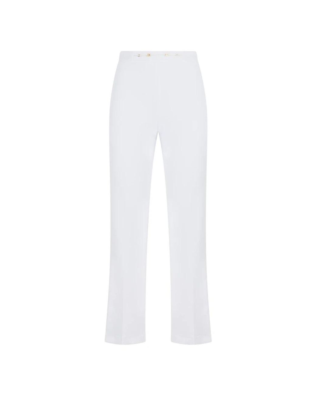 Elisabetta Franchi White Wide Trousers