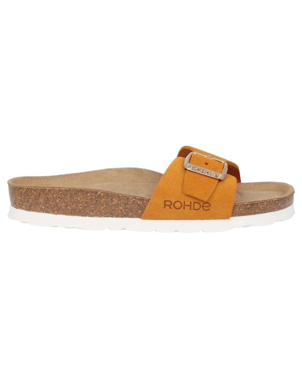 Rohde Schoenen ,Oranje ,Suède Stijlvolle Damessandaal in het Brown