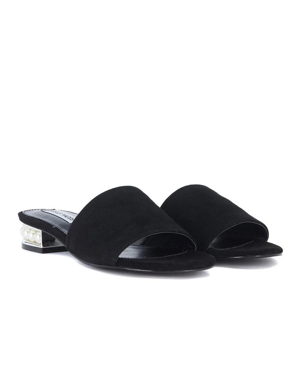 Steve Madden Black Heeled Mules