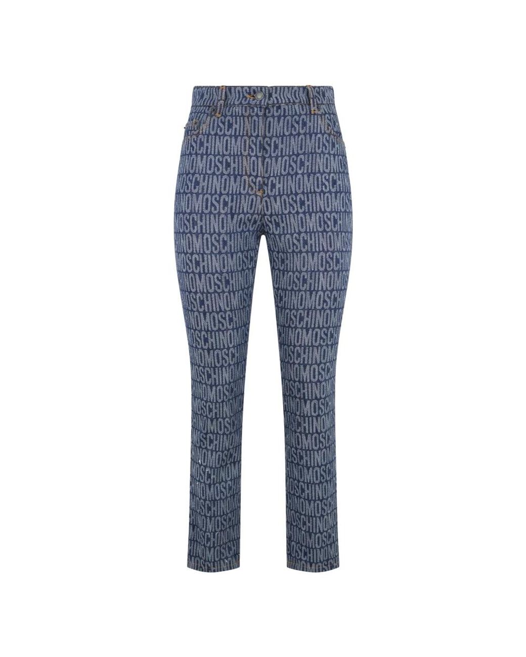 Moschino Stretch Geometric Pants in het Blue