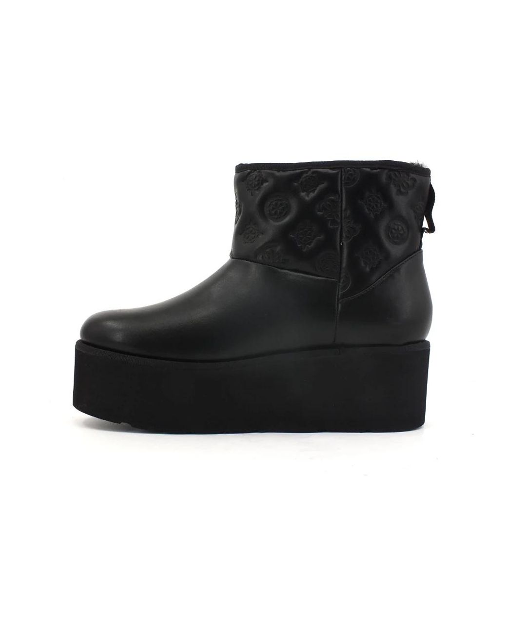 Guess Schoenen ,Zwart ,Leer Enkellaarsjes in het Black