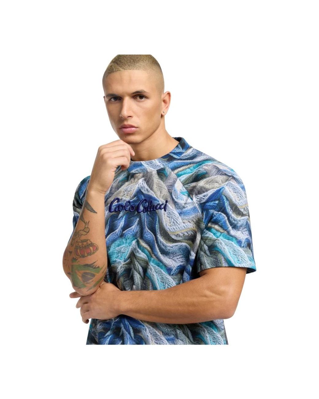 carlo colucci Blue T-Shirts for men