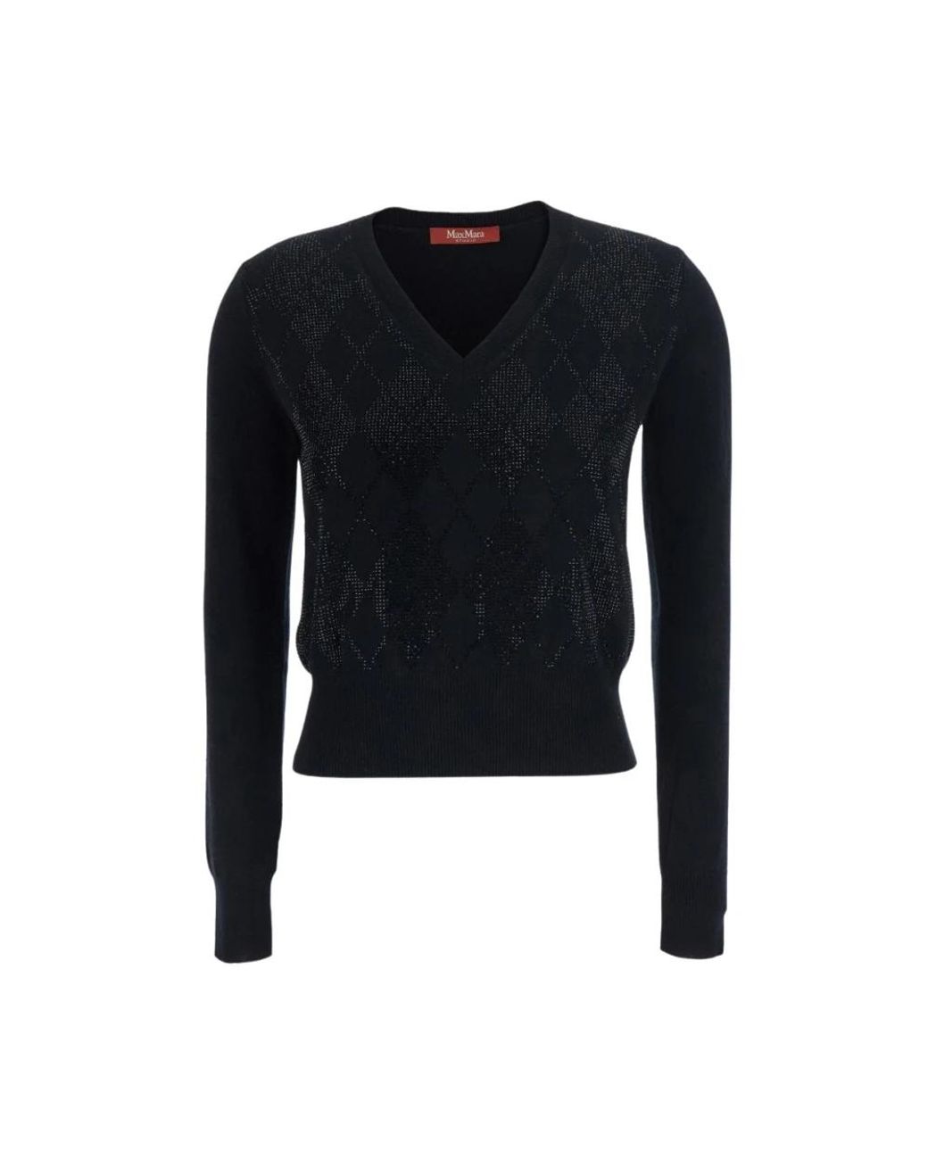 Max Mara Blue V-Neck Knitwear