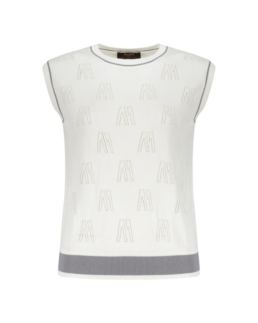 Moorer White Round-Neck Knitwear