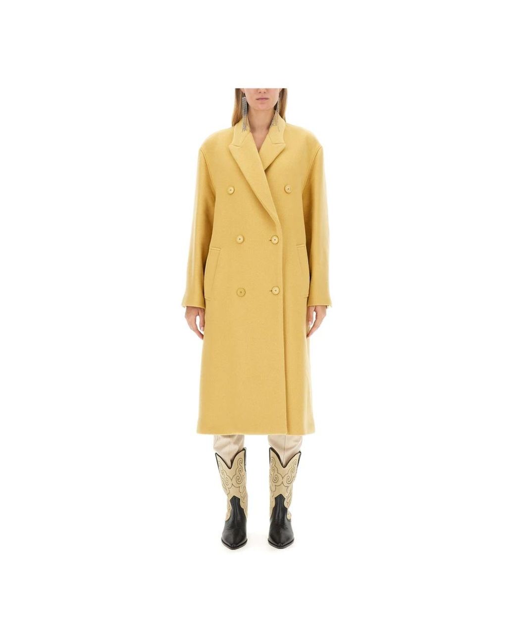 Isabel Marant Yellow Double-Breasted Coats