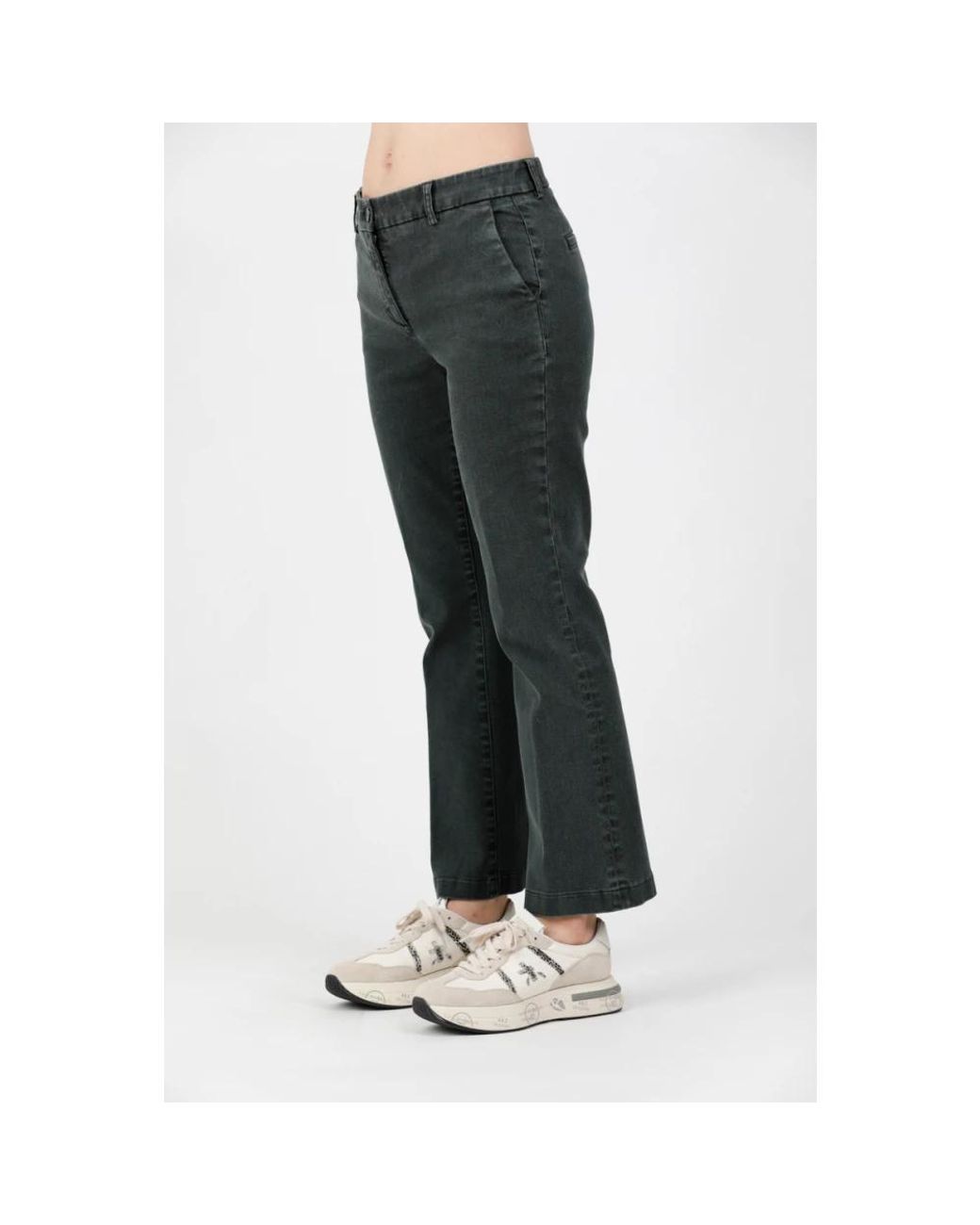 Via Masini 80 Black Cropped Jeans
