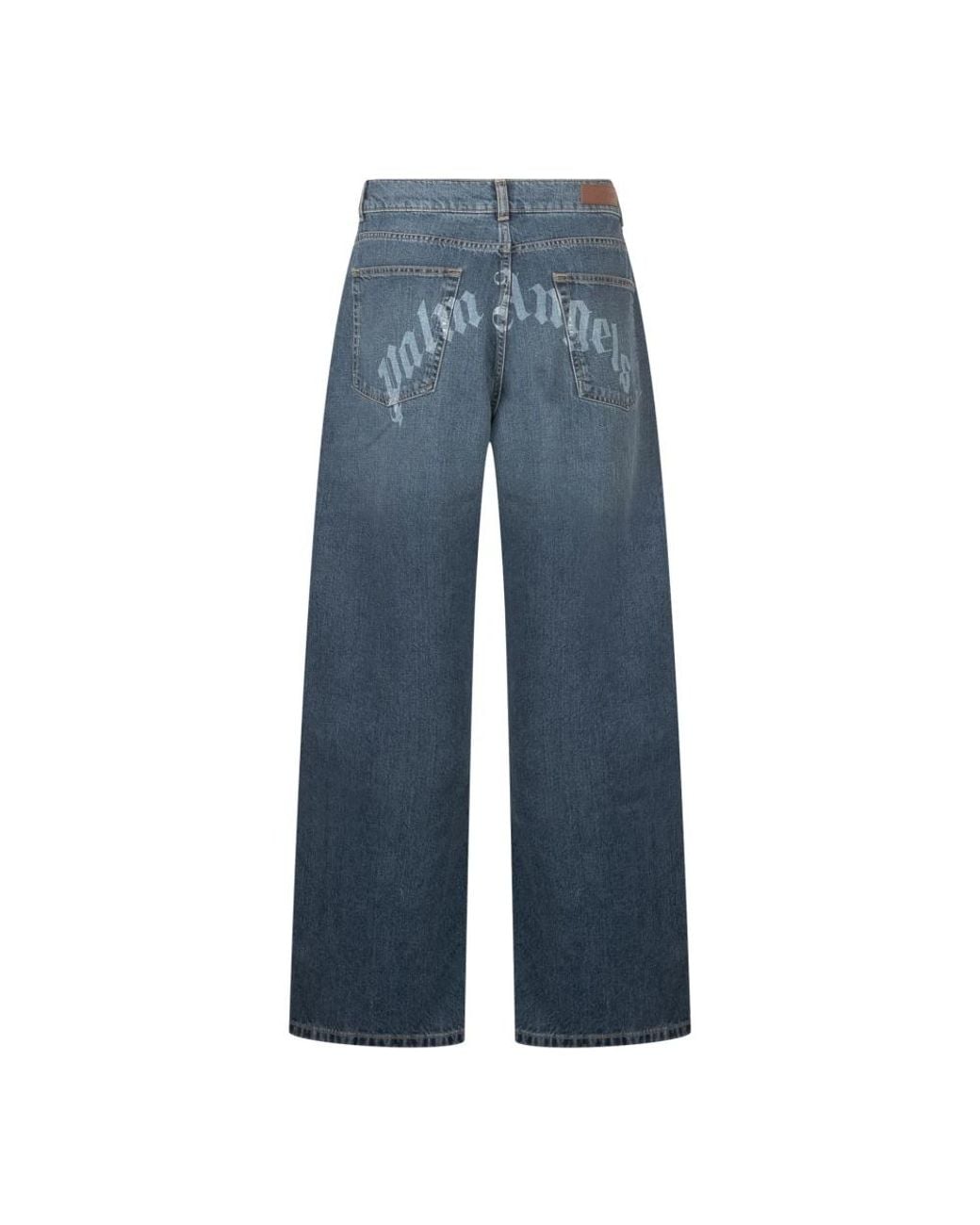Palm Angels Blue Wide Jeans for men