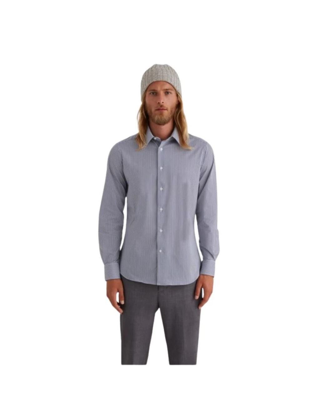 Traiano Milano Gray Formal Shirts for men