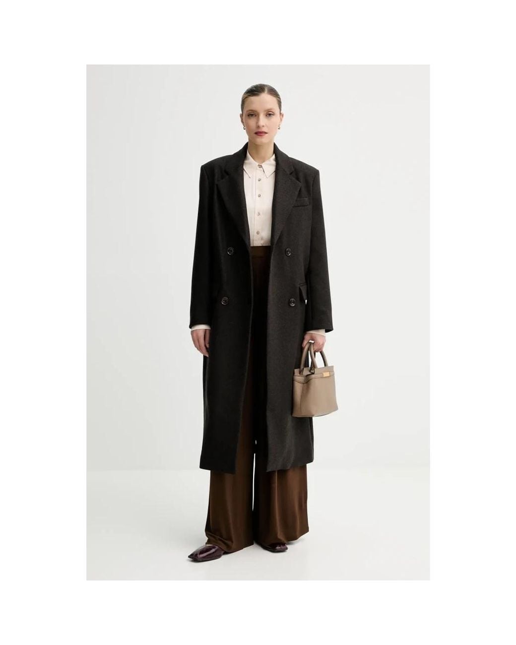 Sessun Black Double-Breasted Coats