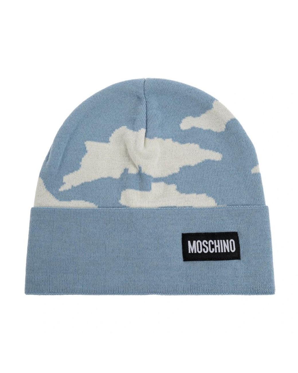 Moschino Accessoires ,Blauw ,Wol Pet Met Logopatch in het Blue
