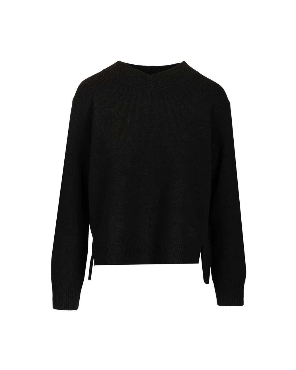 Maison Kitsuné Black V-Neck Knitwear