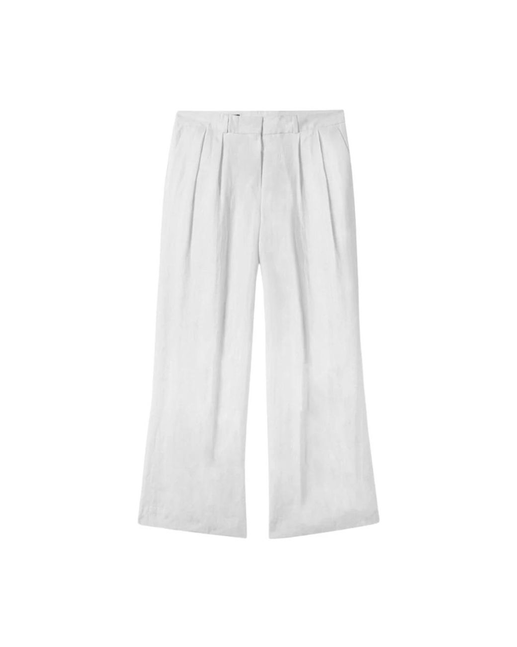 Brooks Brothers White Wide Trousers