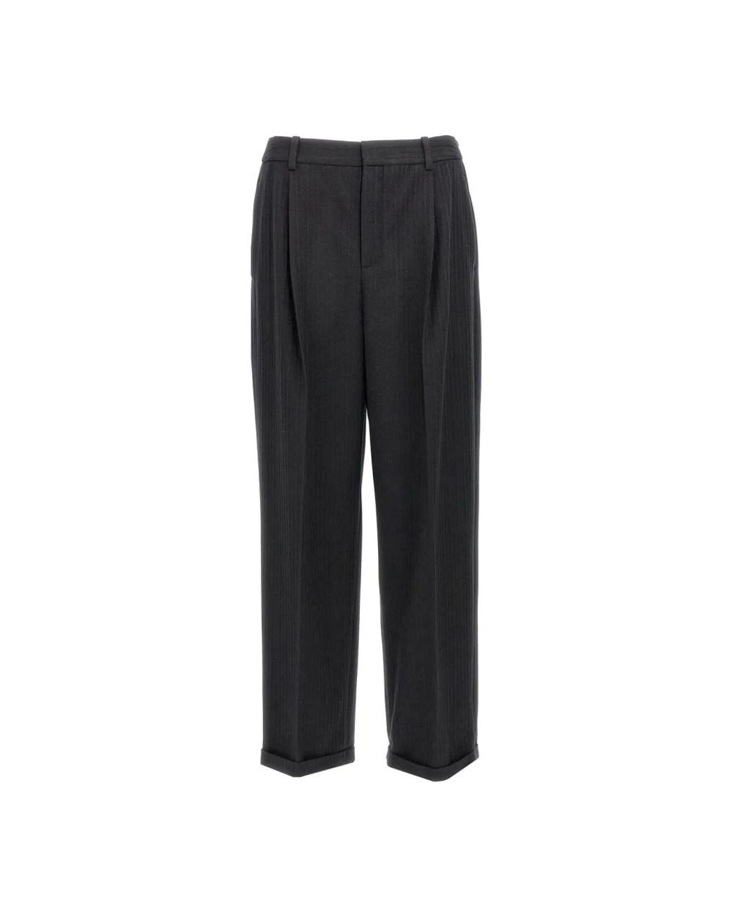 Saint Laurent Black Straight Trousers for men