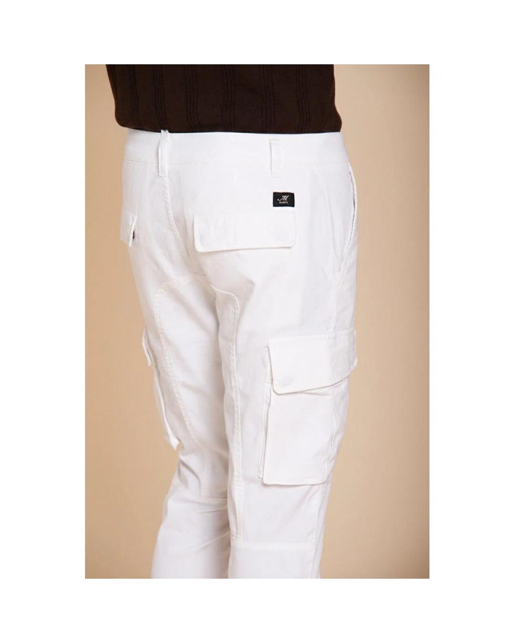Mason's White Slim-Fit Trousers for men