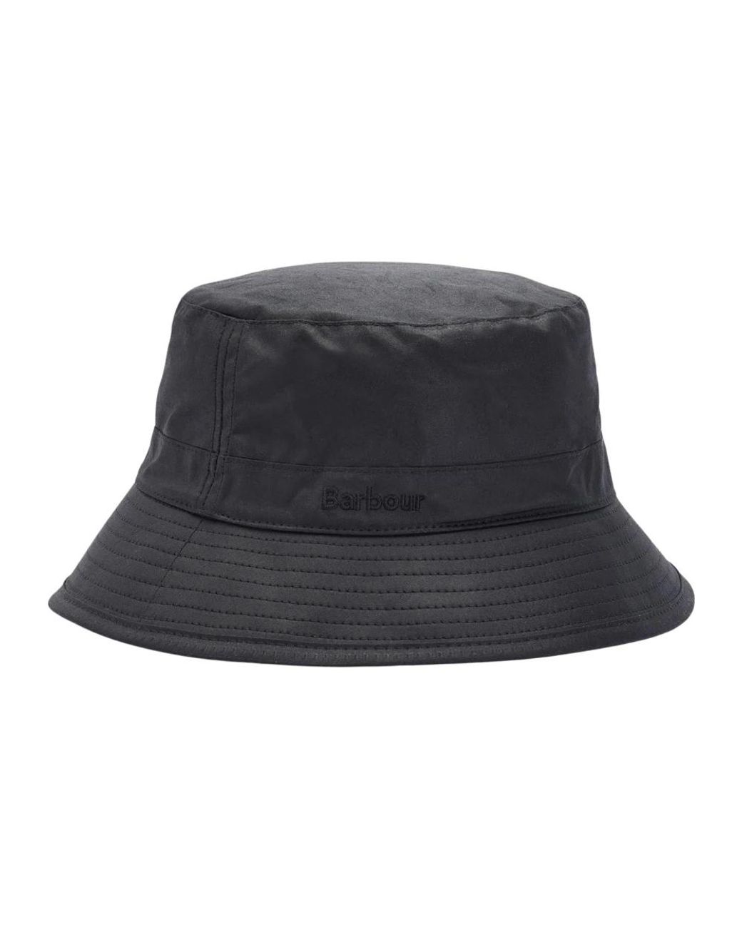 Barbour Accessoires ,Zwart ,Katoen Zwarte Gewaxte Katoenen Bucket Hoed in het Gray voor heren