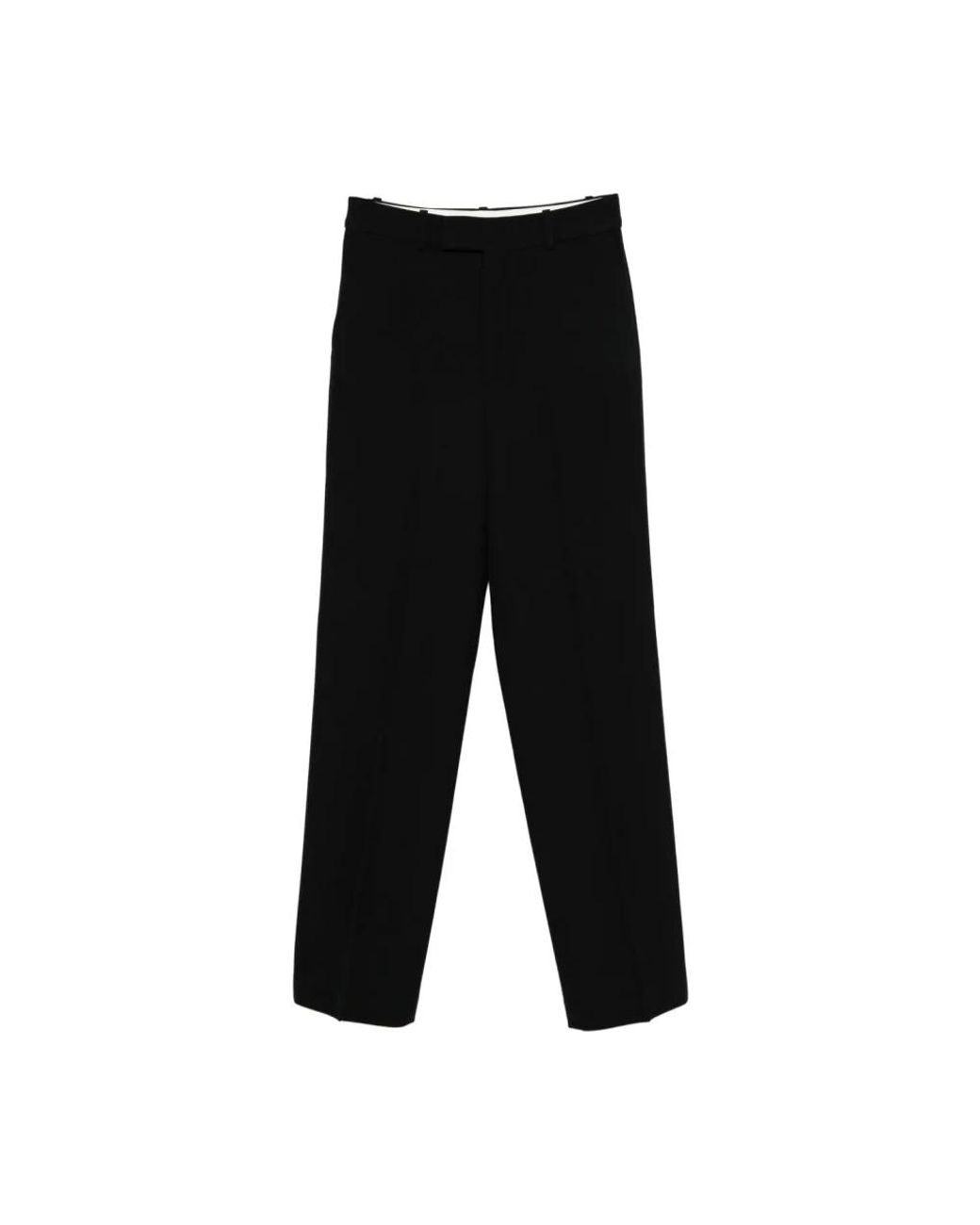 Rohe Broeken ,Zwart ,Leer Nette, Getailleerde Pantalon Met Persplooi in het Black