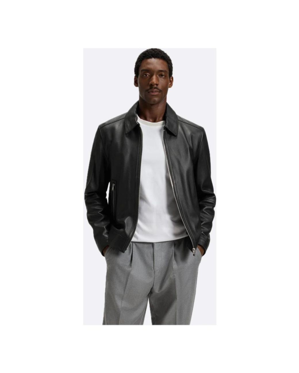 Leather Jackets Boss de hombre de color Black