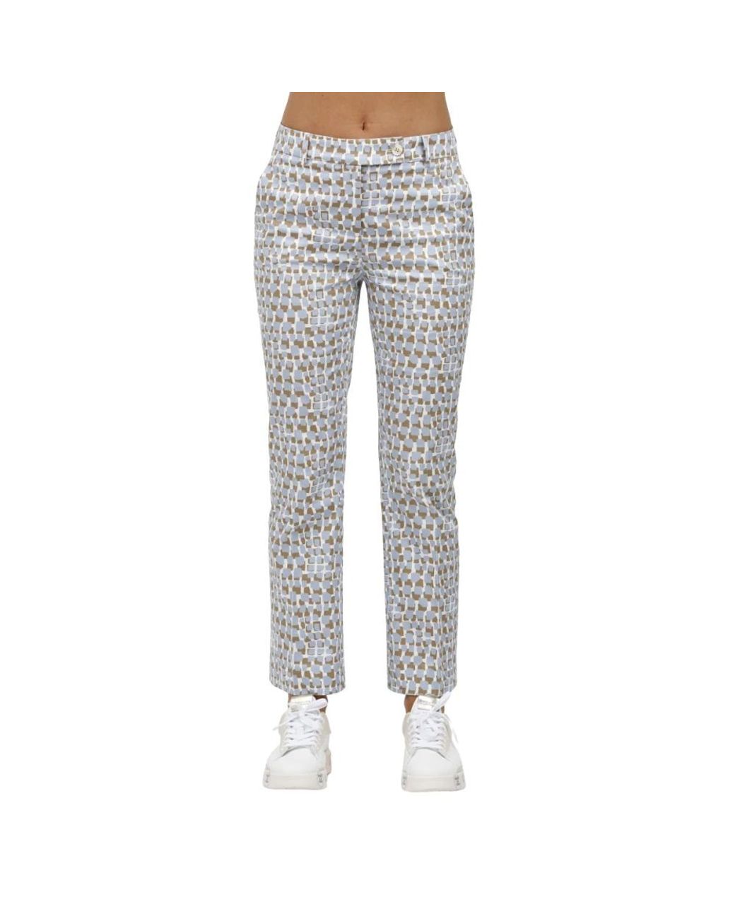 Via Masini 80 Gray Straight Trousers