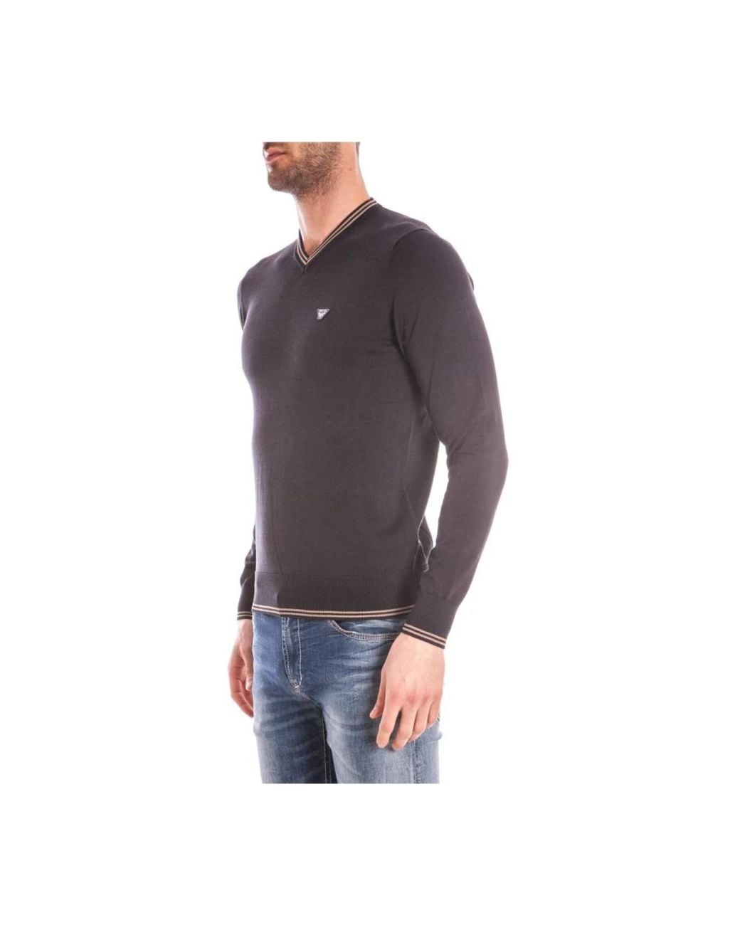 Armani Jeans Purple V-Neck Knitwear for men