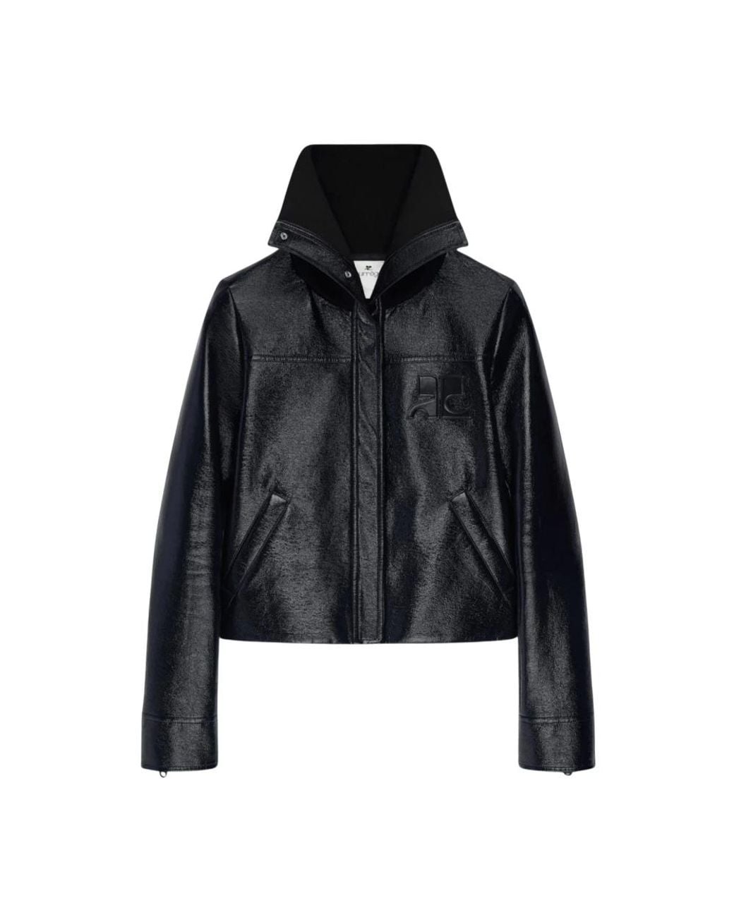 Courreges Black Leather Jackets