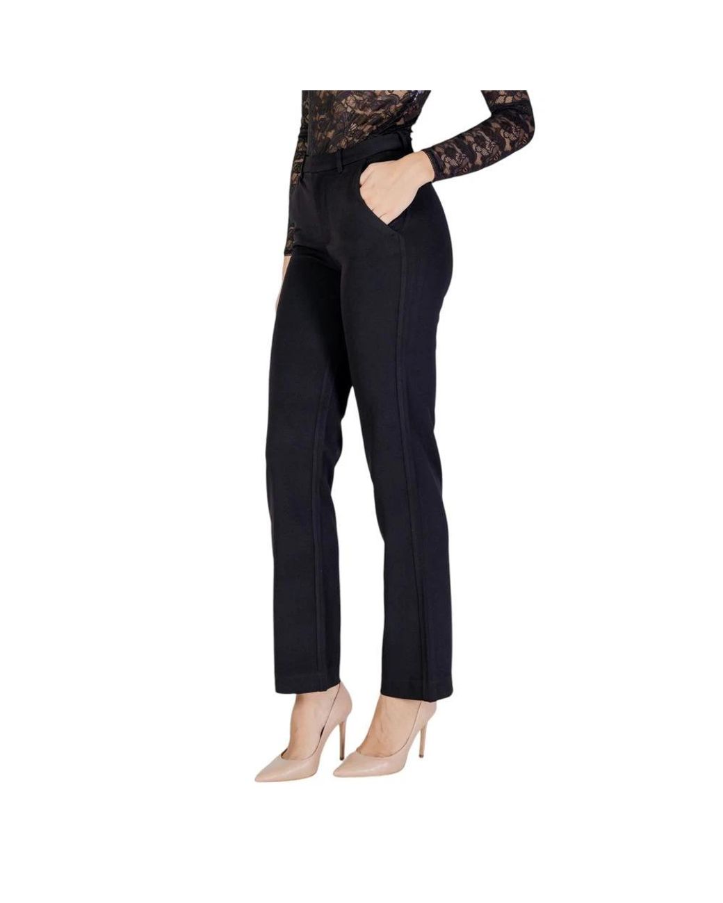 Straight Trousers ONLY de color Black
