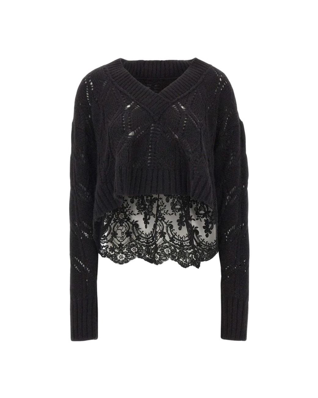 Maurizio Mykonos Black V-Neck Knitwear