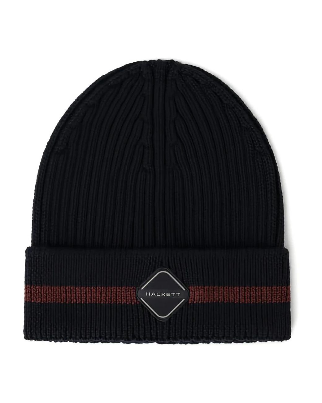 Hackett Logo-Strickmütze in Black für Herren