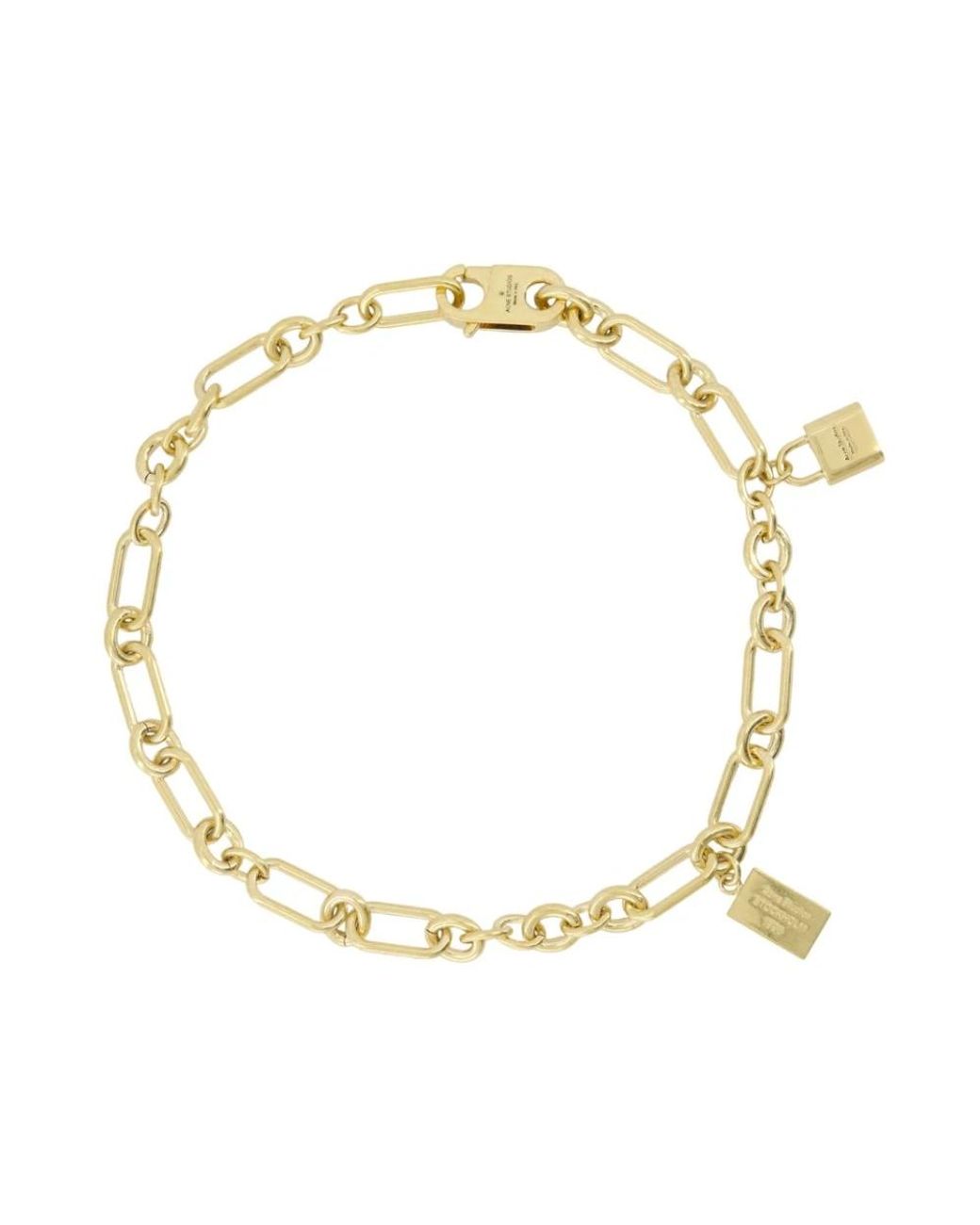 Acne Metallic Padlock Chain Necklace