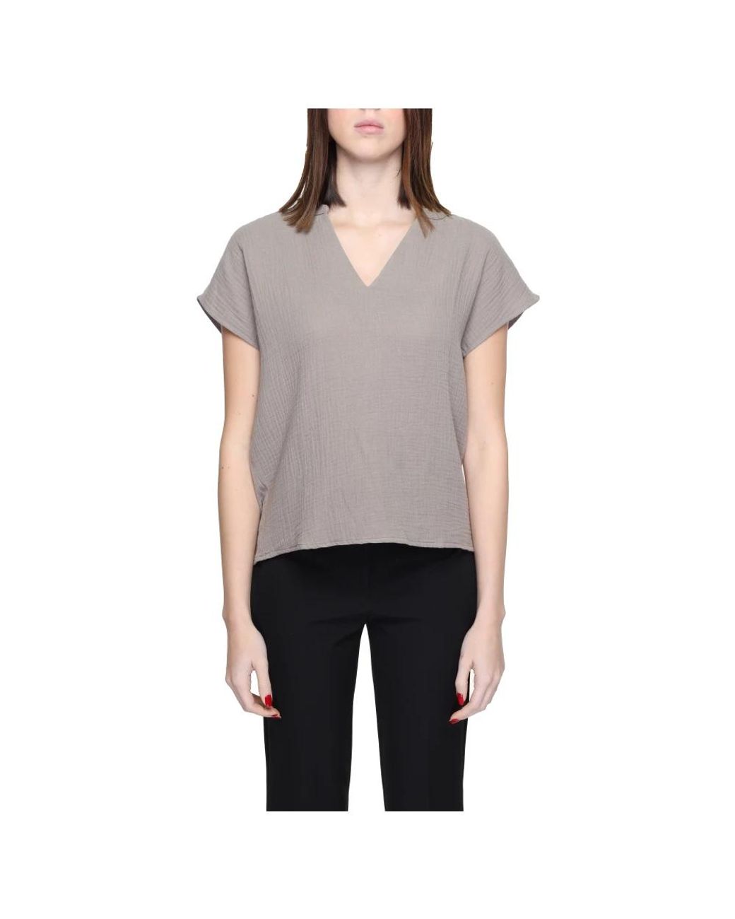 Jacqueline De Yong Gray Blouses