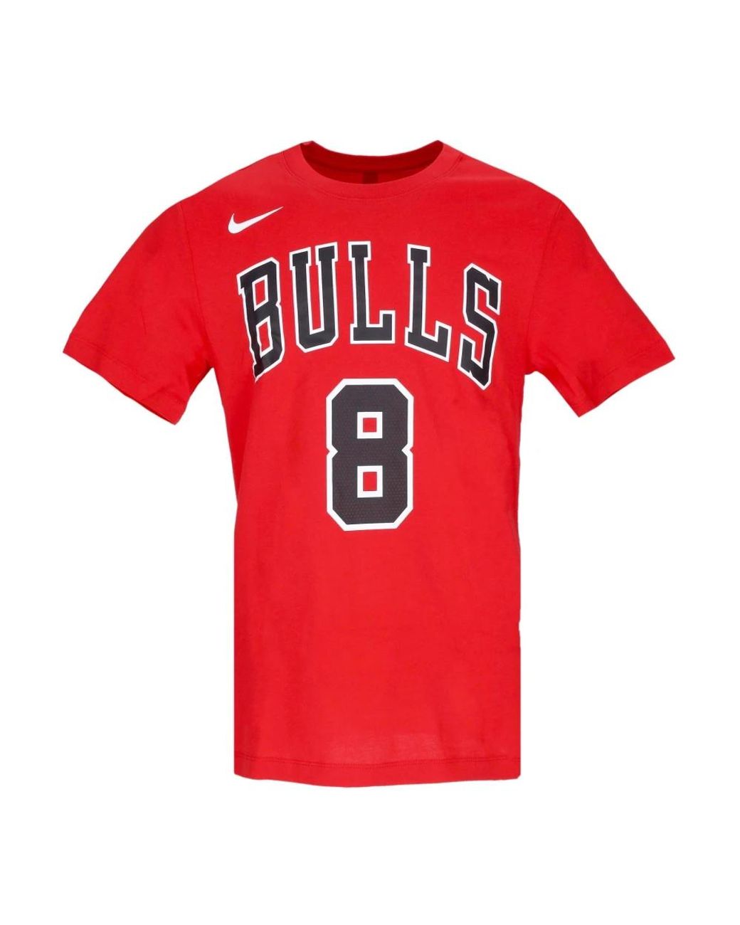 Nike Fitness ,Rood ,Katoen Chicago Bulls Tee Zach Lavine No 8 in het Red voor heren