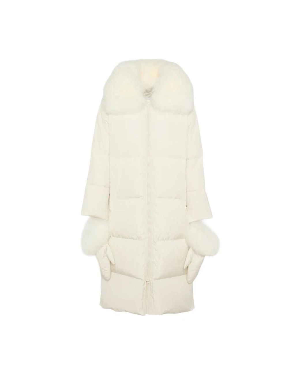 Yves Salomon White Single-Breasted Coats